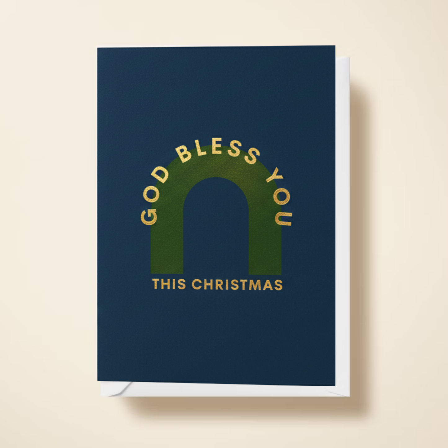 God Bless You Foiled Christmas Card