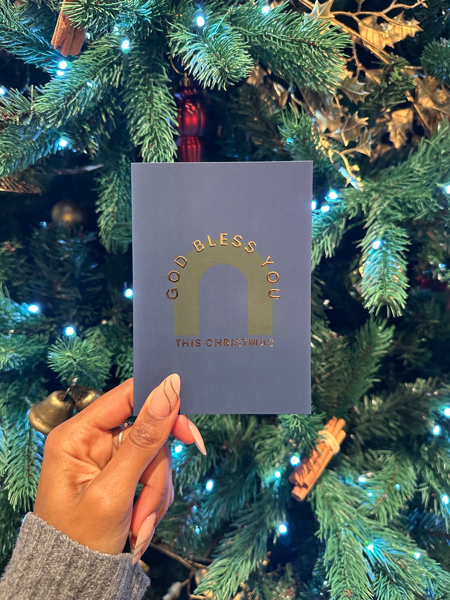 God Bless You Foiled Christmas Card